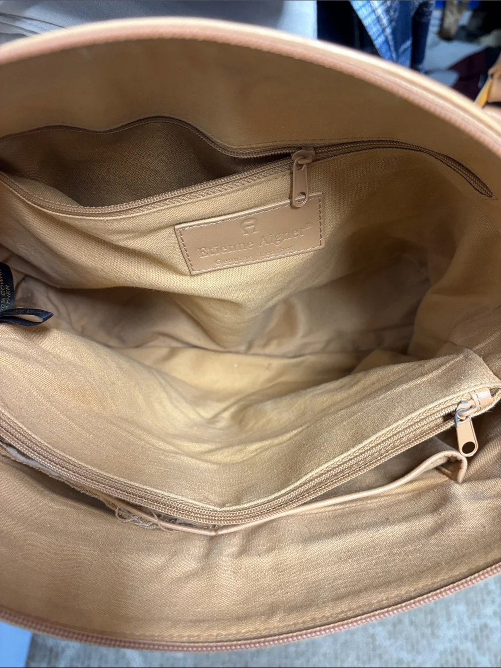 Aigner Tan Woven Shoulder Tote Bag - Classic Summer Style